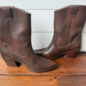Women’s Dolce Vita western brown leather mid calf boots size 7.5